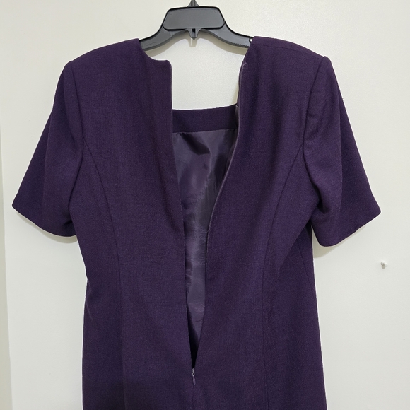 KASPER ASL size 12 vintage 2 Piece Skirt Suit Gold Buttons Shoulder‎ Pads Purple - Picture 8 of 16